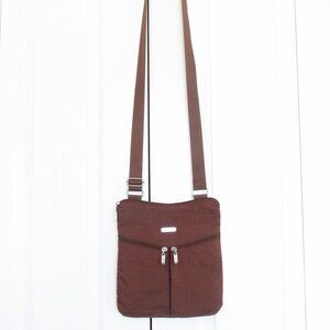 Baggallini “Urban Messenger” Cross-body Purse (Brown w/Red Interior)